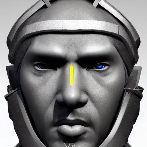 Image similar to portrait of a bust of a samurai head with futuristic fashion elements created by yuuki morita, brilliantly colored, octane render, 3 d animated, unreal engine 5, studio lighting, smooth surface