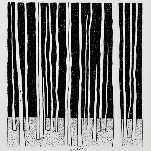 Image similar to boranup forest, drawn with dots, art, minimalist,