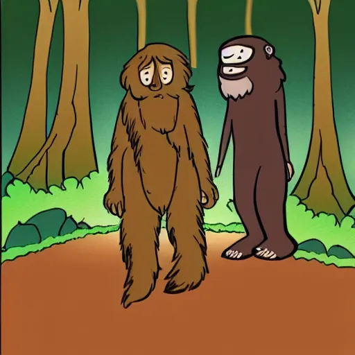 Image similar to god and bigfoot playing hide and seek with each other