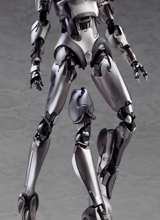 Image similar to Girl in mecha cyber Armor, portrait of the action figure of a girl, with bare legs，in the style of Kotobukiya ，anime figure