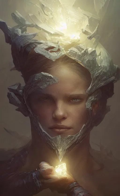 Prompt: small crystal with white pulsing light, front energy game card, marvel comics, dark, intricate, highly detailed, smooth, artstation, digital illustration by ruan jia and mandy jurgens and artgerm and wayne barlowe and greg rutkowski and zdislav beksinski