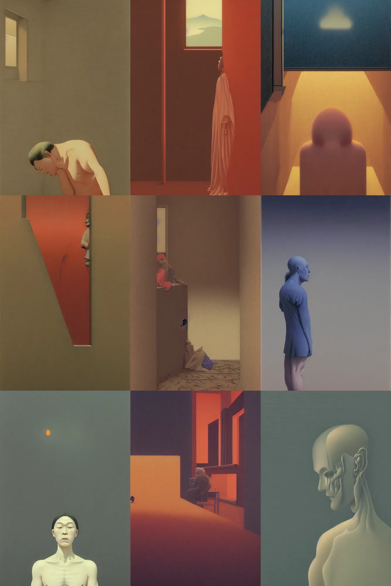 Prompt: portrait of neural nightmares by kawase hasui, moebius, Edward Hopper and James Gilleard, Zdzislaw Beksinski, Steven Outram, detailed, hd, 8k