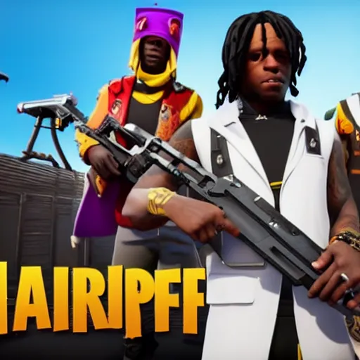 Image similar to rapper Chief Keef in Fortnite very detailed 4K quality super realistic