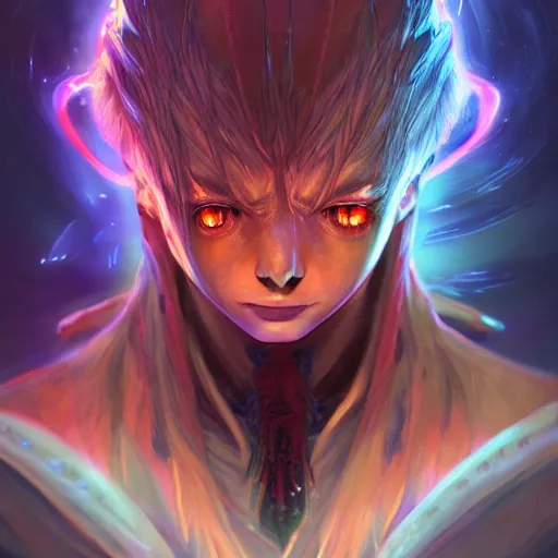 Image similar to anime portrait of an alien as a shaman yedi using dark force to eliminate trump as an anime antagonist by Stanley Artgerm Lau, WLOP, Rossdraws, James Jean, Andrei Riabovitchev, Marc Simonetti, and Sakimichan, trending on artstation