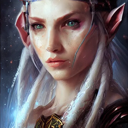 Prompt: fantasy dungeons & dragons portrait by Livia Prima,female elf,princess,beautiful,D&D,detailed,masterpiece