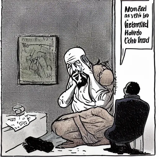 Image similar to mohammed crying at charlie hebdo headquarters