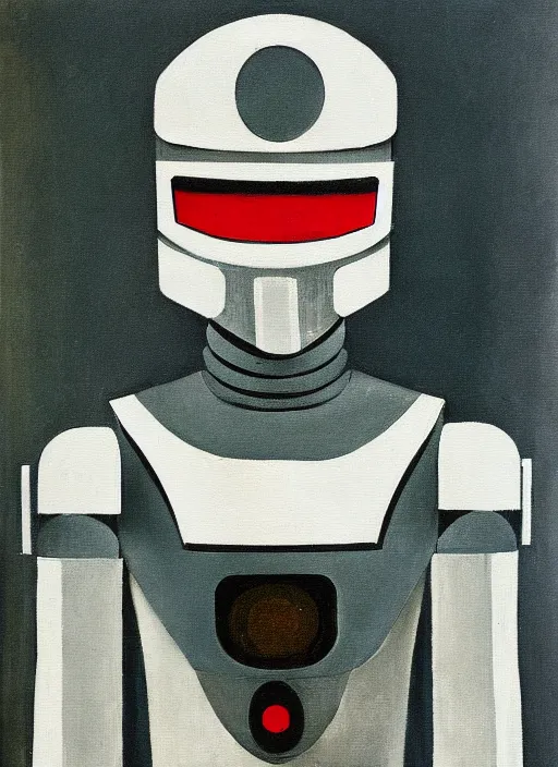 Prompt: A RoboCop painting by El Lissitzky.