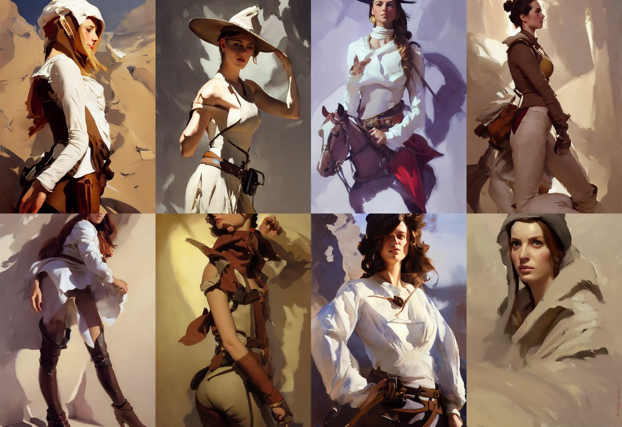 Prompt: portrait of italian spain model girl jodhpurs hyperborea winter traveler treasure hunter greg manchess painting by sargent and leyendecker, fantasy, medium shot, asymmetrical, intricate, elegant, matte painting, illustration, hearthstone, by rhads, by greg rutkowski, by greg tocchini, by james gilleard, by joe fenton