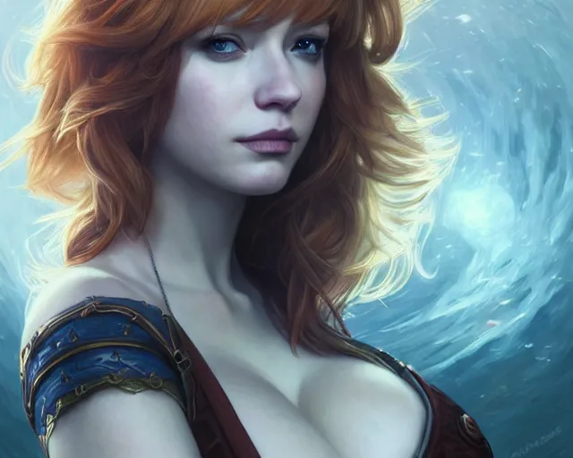 Prompt: a gaming screenshot still portrait of christina hendricks in final fantasy, deep focus, d & d, fantasy, intricate, elegant, highly detailed, digital painting, artstation, concept art, matte, sharp focus, illustration, dark fantasy style art, hearthstone, art by artgerm and greg rutkowski and alphonse mucha