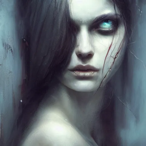 Image similar to A beautifully aesthetic rendering a priestess, dark art, warm and soft and subdued colors, by Greg Rutkowski, Daarken, Julia Hetta, stefan gesell, Gothic art, Digital Painting, hyperrealism, Drawing, deviantart, digital illustration, trending on Artstation, hyperdetailed, watercolor, 8k resolution, photorealism