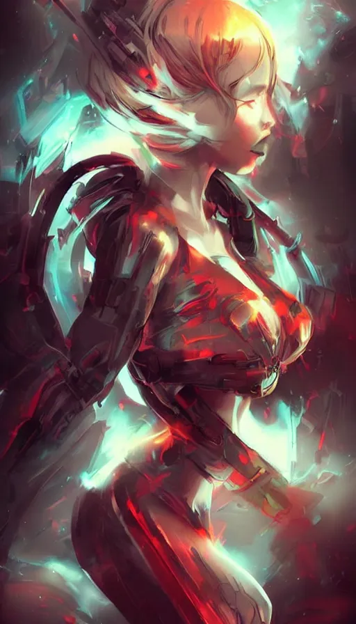 Prompt: techno artwork, by ross tran