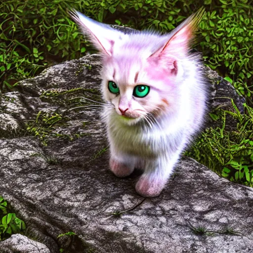 Image similar to national geographic photo of mew, pokemon in the wild, intricate, portrait, 8 k professional, uhd, hdr, award winning