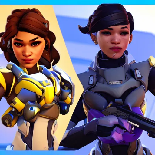 Image similar to zendaya as an overwatch character