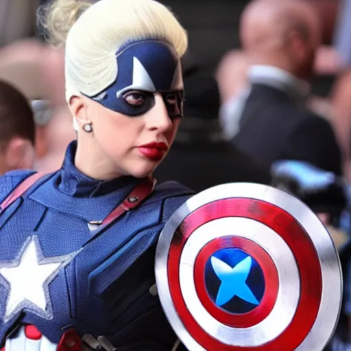 Image similar to lady gaga as captain america