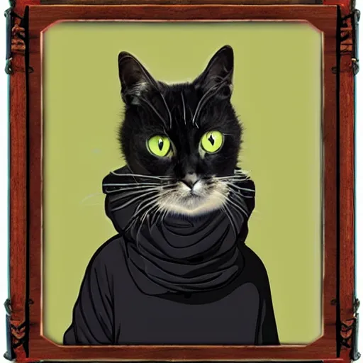 Image similar to ninja cat, portrait,