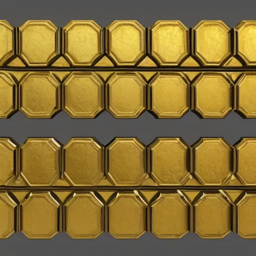 Image similar to 3d render of an abstract medieval pattern gold tile, symetrical