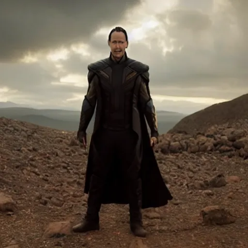 Prompt: film still of Keanu Reeves as Loki in Avengers Endgame