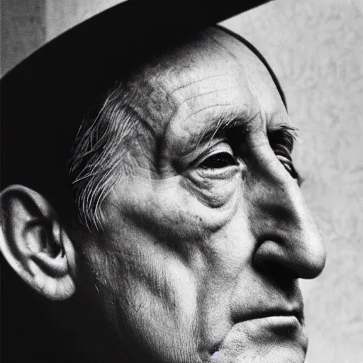 Prompt: a close - up chess portrait of marcel duchamp in the style of hito steyerl and shinya tsukamoto and irving penn