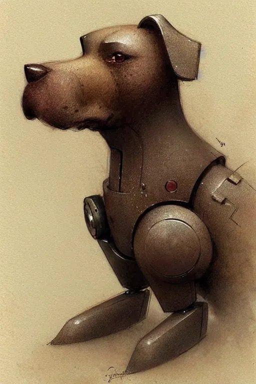 Prompt: (((((2050s robot box shaped robot dog k9 . muted colors.))))) by Jean-Baptiste Monge !!!!!!!!!!!!!!!!!!!!!!!!!!!