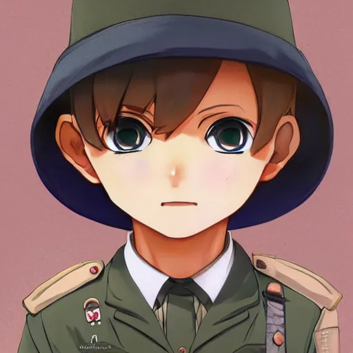 Image similar to beautiful little arian boy in nazi uniform. made in abyss art style, inspired by kris from deltarrune, cute detailed artwork, anatomically correct, soft details, ilya kuvshinov, reflection, perfect composition, portrait, illumination, digital art, detailed anime soft face, symmetrical face, western comic