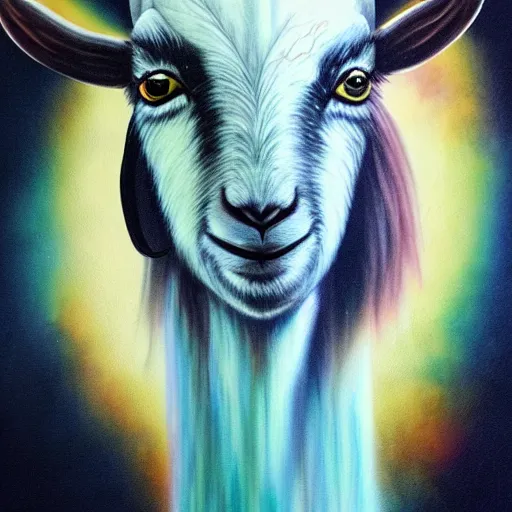 Image similar to goat, airbrush