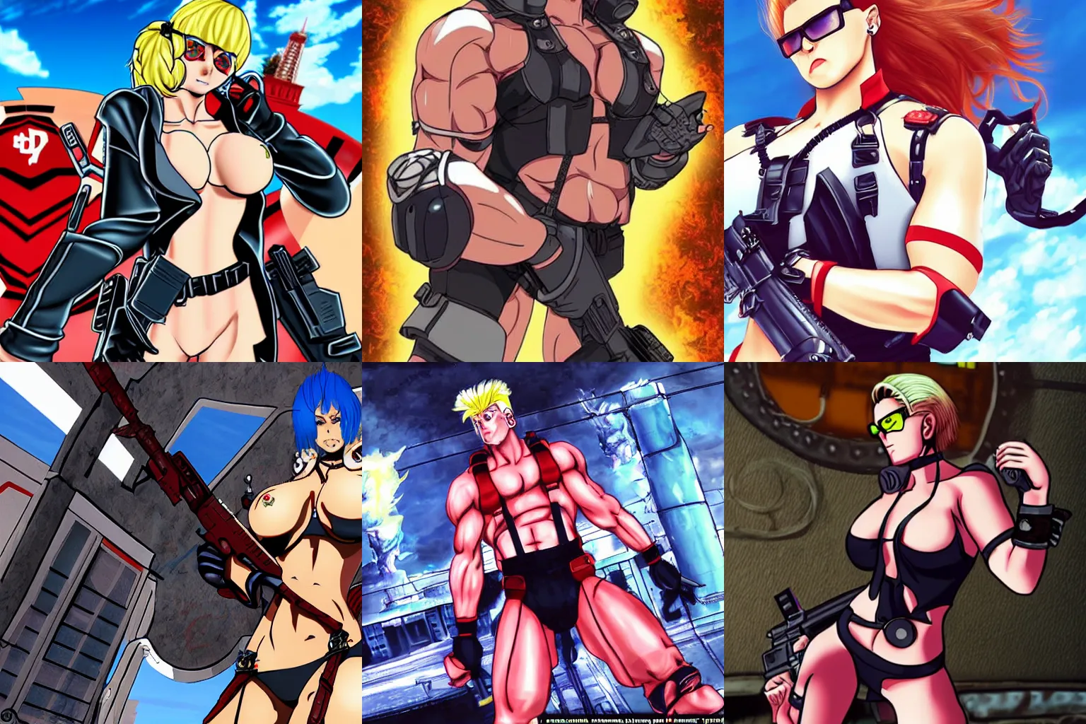 Prompt: duke nukem as an anime girl