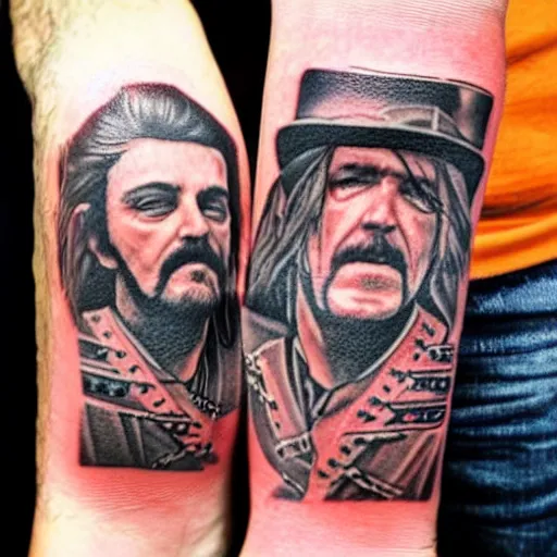 Image similar to tattoo of lemmy and keith richards