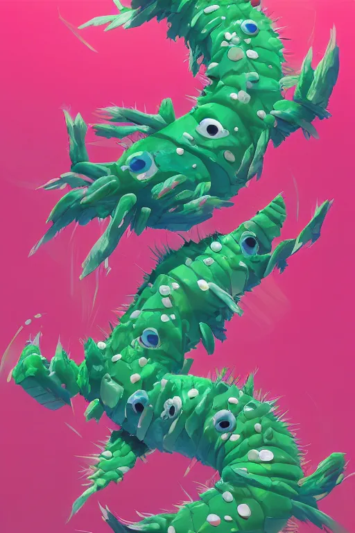 Image similar to 3 d render creature animal sushi cristal very big eye roots cactus elemental flush of force nature micro world fluo fishscale, comics gta 5 cover, official fanart behance hd artstation by jesper ejsing, by rhads, makoto shinkai and lois van baarle, ilya kuvshinov, ossdraws