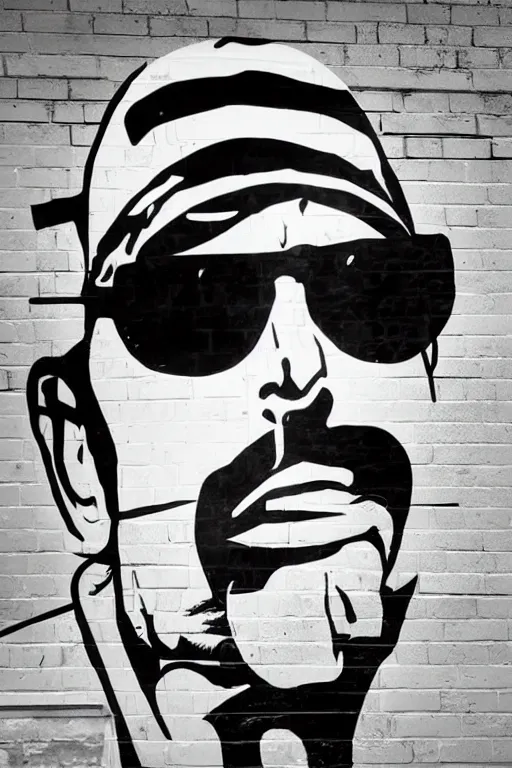 Image similar to Wall mural portrait of Hunter S Thompson, urban art, pop art, artgerm, by Roy Lichtenstein