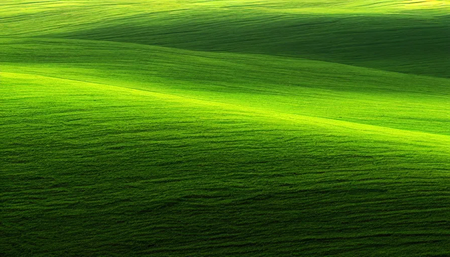 Prompt: Bliss, the windows xp wallpaper