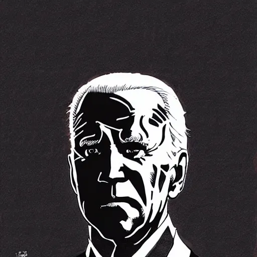 Image similar to Joe Biden looking sinister, by Tsutomu Nihei, highly detailed