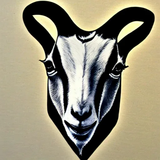 Image similar to goat head with face of vladimir putin very detailed portrait