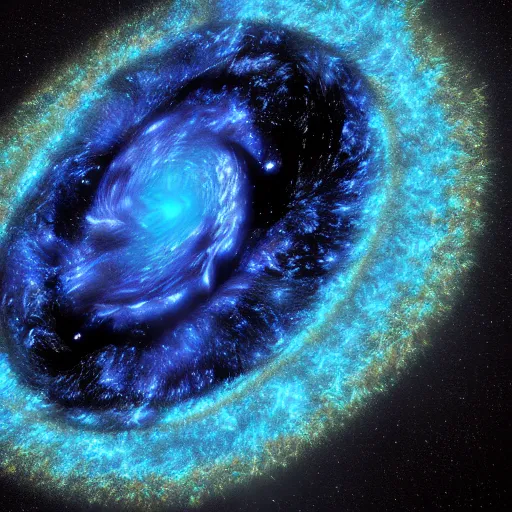 Image similar to gravitational galactic maelstrom, blue fire, vray, highly detailed