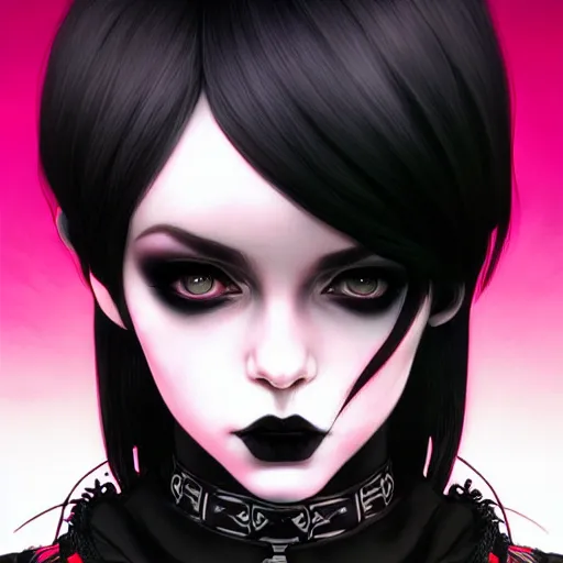 Image similar to a portrait of a beautiful goth punkrocker, art by ilya kuvshinov and wlop and artgerm and josan gonzalez, digital art, highly detailed, intricate, sharp focus, trending on artstation hq, deviantart, pinterest, unreal engine 5, 4 k uhd image