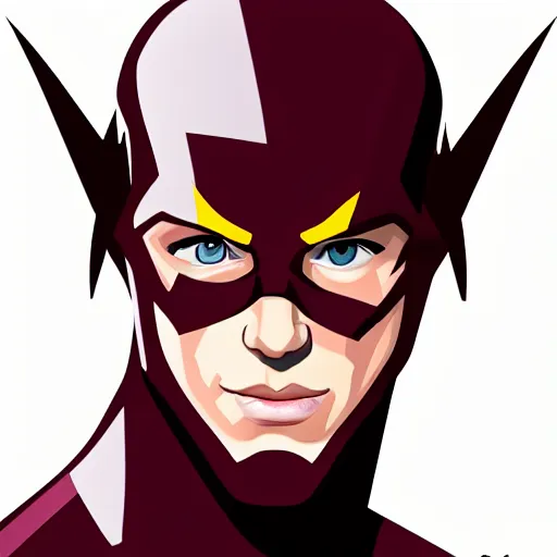 Image similar to Vector drawing of a headshot Portrait of The Flash by Alex Ross