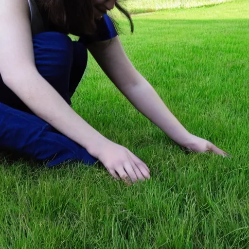 a photo of a gamer finally touching grass,, Stable Diffusion