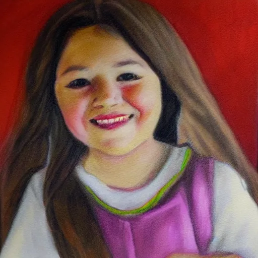 Prompt: sketch painting of a portrait of a 8 year old girl