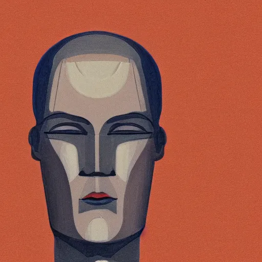 Image similar to lex fridman in mars. focus on face. high definition. illustration by grant wood