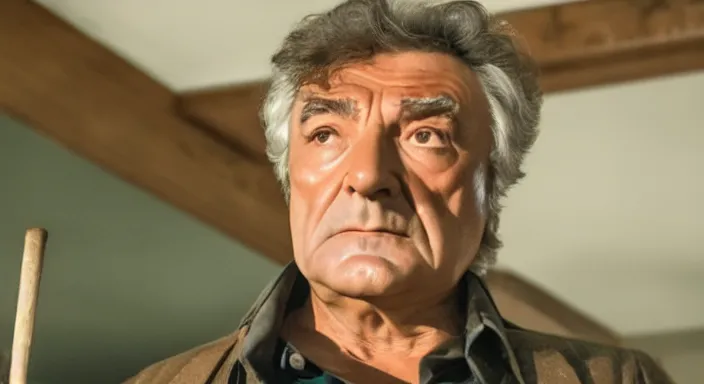 Prompt: a still of columbo in knives out ( 2 0 1 9 ), 4 k, hi - res