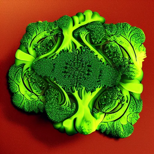 Image similar to apple made of fractal broccoli