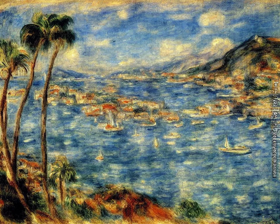 Image similar to the bay of naples by renoir.