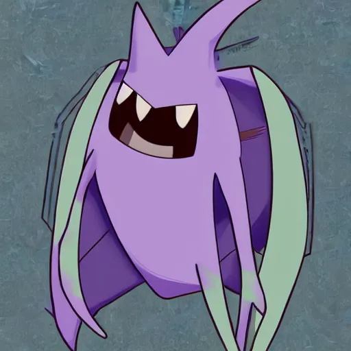 Image similar to micture between metapod and haunter pokemon, pokemon hybrid, cacoon ghost