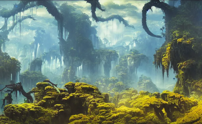 Prompt: Pandora landscape from the movie Avatar, by Beksinski, 4k, masterpiece