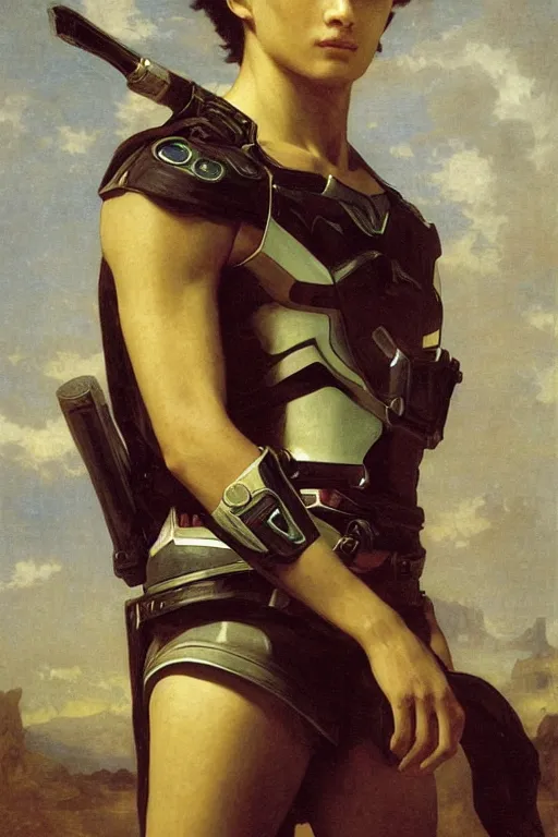 Image similar to portrait of a kamen rider, majestic, solemn, by bouguereau