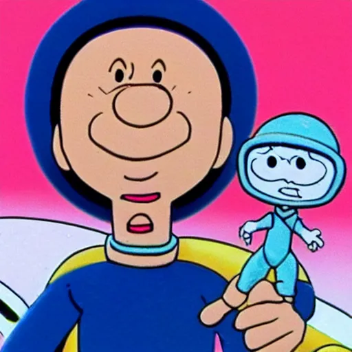 Prompt: Animation Still of Doug Funnie from Doug wearing an Astronaut's spacesuit