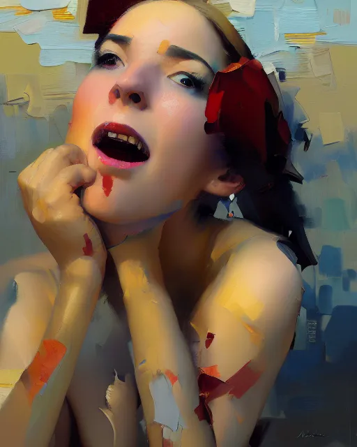 Image similar to bear everything gladly, ( impressionistic oil painting by malcom liepke ), alexi zaitsev, craig mullins, melinda matyas, tooth wu, wlop, denis sarazhin, bold brushstrokes, highly detailed, award winning, textured, masterpiece