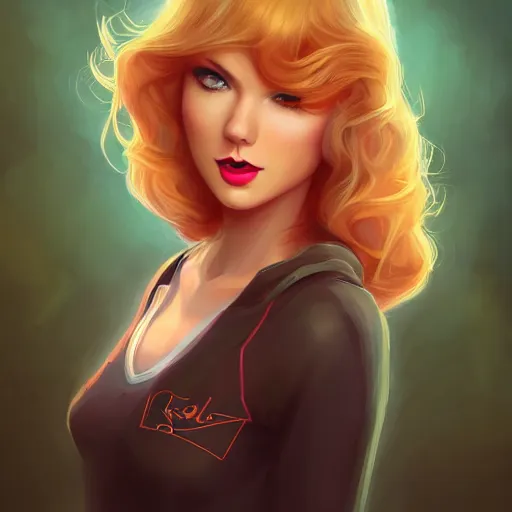 Image similar to a portrait of a beautiful april o'neil and taylor swift, art by lois van baarle and loish and ross tran and rossdraws and sam yang and samdoesarts and artgerm and saruei and disney, digital art, highly detailed, intricate, sharp focus, trending on artstation hq, deviantart, unreal engine 5, 4 k uhd image