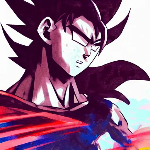 Prompt: Concept art sketch of Goku, volumetric fog, godrays, high contrast, high contrast, high contrast, vibrant colors, vivid colors, high saturation, by Greg Rutkowski and Jesper Ejsing and Raymond Swanland and alena aenami, featured on artstation, wide angle, vertical orientation W 832