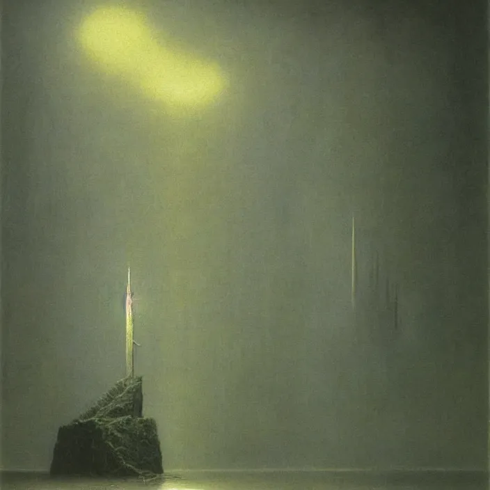 Image similar to a painting of god by zdzislaw beksinski