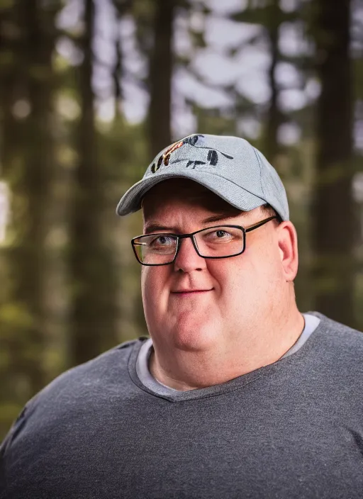 Image similar to portrait photo still of real life peter griffin, 8 k, 8 5 mm, f. 1 4, beautiful composition